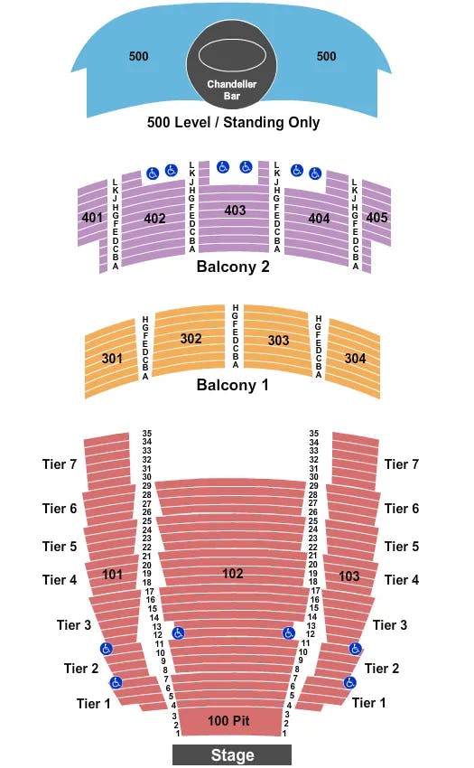 THE MIDLAND THEATRE MO ENDSTAGE GA 100S LEVEL Seating Map Seating Chart