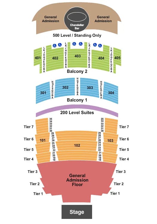 THE MIDLAND THEATRE MO ENDSTAGE PARTIAL GA FLR Seating Map Seating Chart