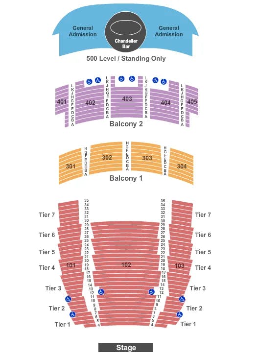 THE MIDLAND THEATRE MO END STAGE NO PIT Seating Map Seating Chart