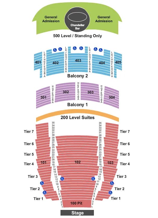 THE MIDLAND THEATRE MO END STAGE Seating Map Seating Chart