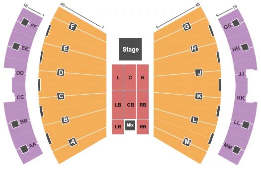 ASSEMBLY HALL IN BILL BURR Seating Map Seating Chart