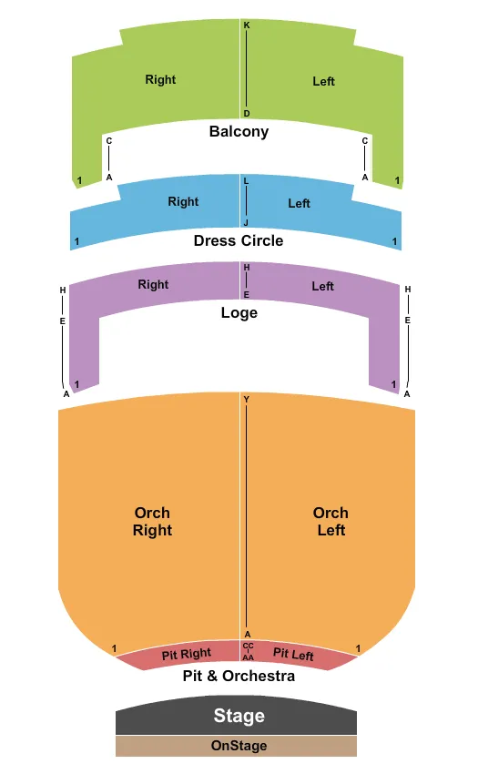  ENDSTAGE PIT ONSTAGE SEATING Seating Map Seating Chart