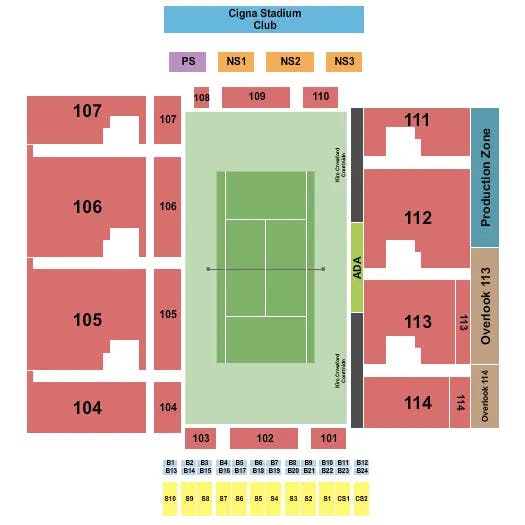  TENNINS Seating Map Seating Chart