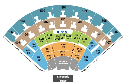 AUDITORIO NACIONAL MEXICO CALIGARIS Seating Map Seating Chart