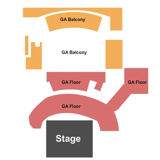 AURA ME END STAGE GA Seating Map Seating Chart