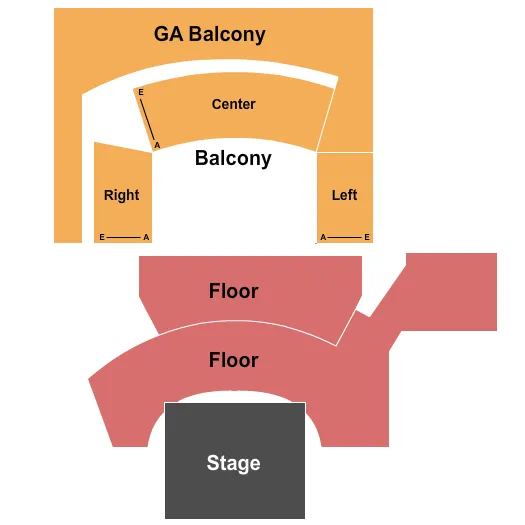 AURA ME ENDSTAGE GA FLR GA BALC Seating Map Seating Chart