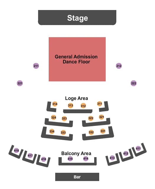 AVALON HOLLYWOOD ENDSTAGE 2 Seating Map Seating Chart