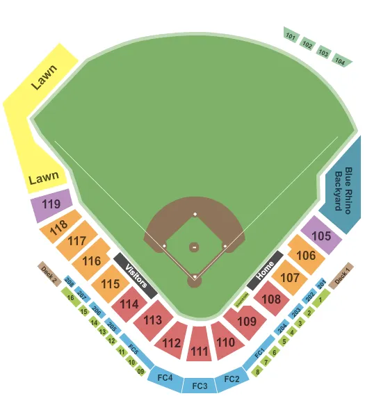 TRUIST FIELD CHARLOTTE BASEBALL Seating Map Seating Chart