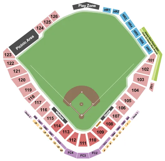 TRUIST FIELD CHARLOTTE BASEBALL 2 Seating Map Seating Chart