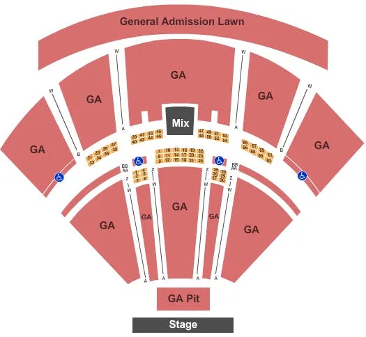  ENDSTAGE GA ALL Seating Map Seating Chart