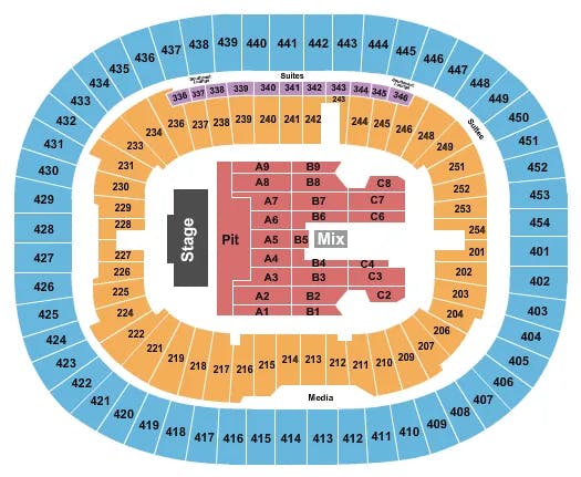  GUNS N ROSES 2 Seating Map Seating Chart