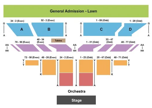  ENDSTAGE VIP FRONT Seating Map Seating Chart