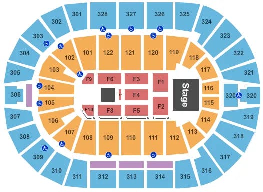  END STAGE Seating Map Seating Chart