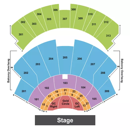  ENDSTAGE GOLD CIRCLE 2 Seating Map Seating Chart