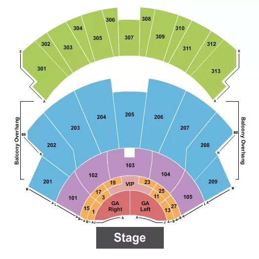  ENDSTAGE SPLIT PIT W VIP Seating Map Seating Chart