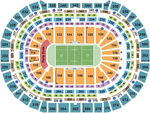  LACROSSE PARTY ZONE Seating Map Seating Chart