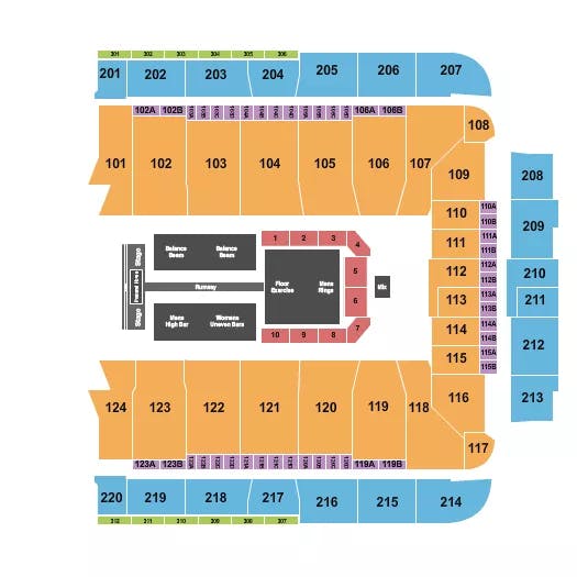  GOLD OVER AMERICA Seating Map Seating Chart