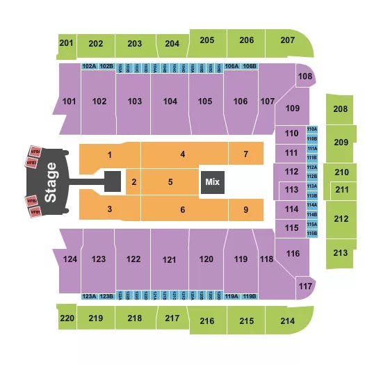  QUEEN ADAM LAMBERT Seating Map Seating Chart