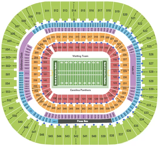  FOOTBALL NO VFS Seating Map Seating Chart