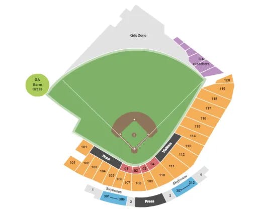  BASEBALL Seating Map Seating Chart