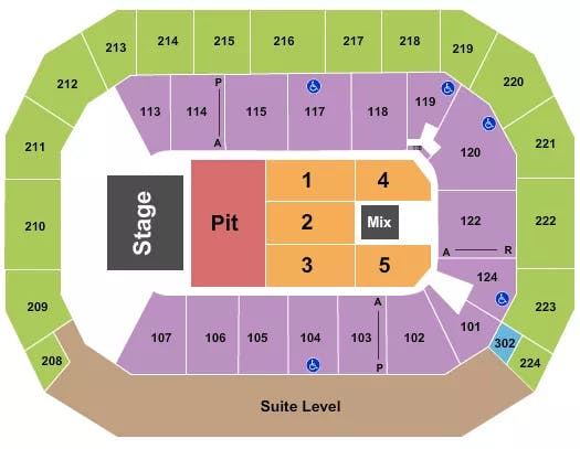  ENDSTAGE PIT 5 Seating Map Seating Chart
