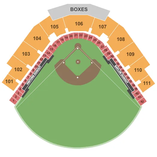  BASEBALL Seating Map Seating Chart