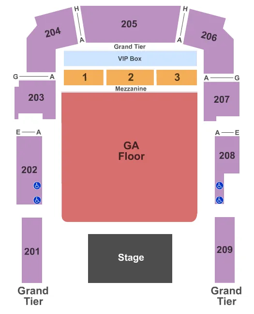  ENDSTAGE GA FLR VIP 2 Seating Map Seating Chart
