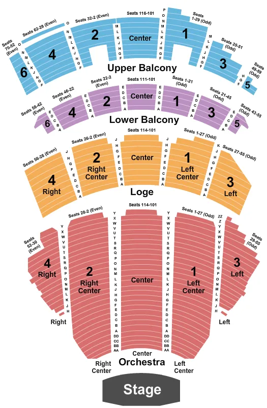 BEACON THEATRE NY END STAGE Seating Map Seating Chart