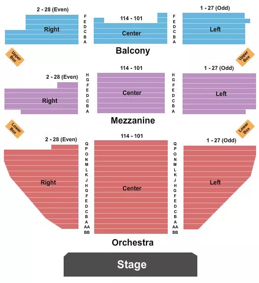 BELASCO THEATRE NY ENDSTAGE 1 Seating Map Seating Chart