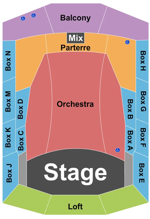 BELLA CONCERT HALL MOUNT ROYAL UNIVERSITY END STAGE Seating Map Seating Chart