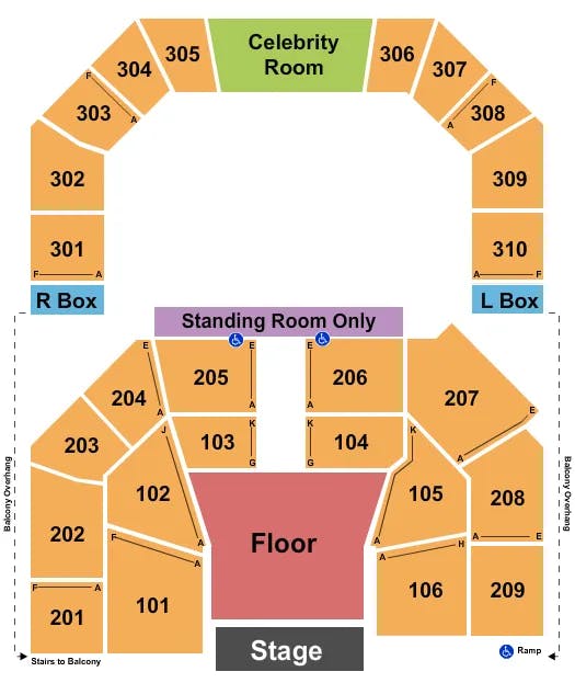  END STAGE Seating Map Seating Chart