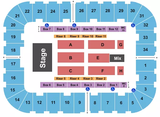  ENDSTAGE FLR A H Seating Map Seating Chart