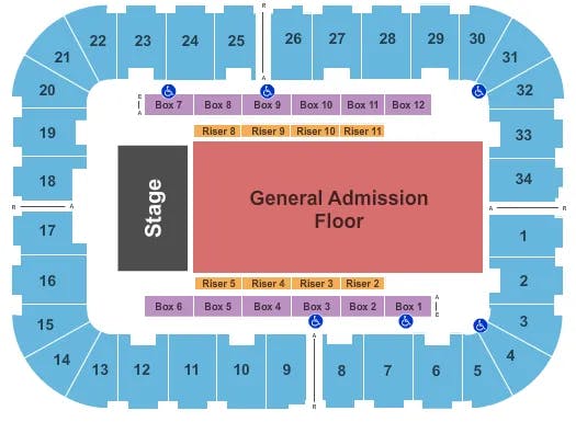  ENDSTAGE GA FLR Seating Map Seating Chart