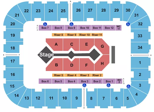  FOR KING AND COUNTRY Seating Map Seating Chart