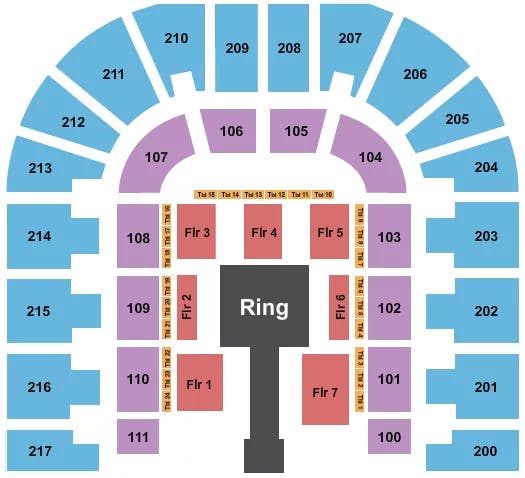  BOXING Seating Map Seating Chart