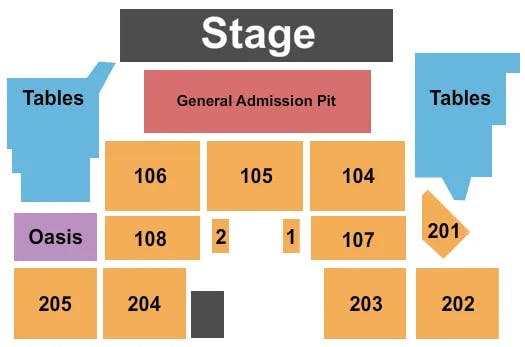 BETHLEHEM MUSIKFEST WIND CREEK STEEL STAGE END STAGE PIT Seating Map Seating Chart