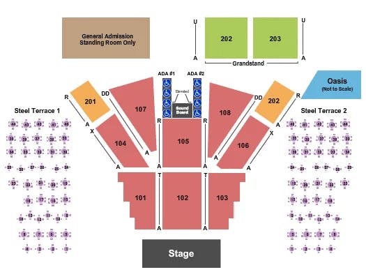 BETHLEHEM MUSIKFEST WIND CREEK STEEL STAGE WILLIE NELSON Seating Map Seating Chart