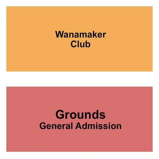  GENERAL ADMISSION Seating Map Seating Chart