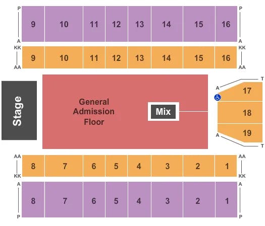  END STAGE GA FLOOR 2 Seating Map Seating Chart