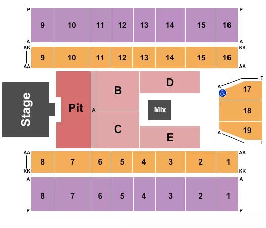  ENDSTAGE PIT 2 Seating Map Seating Chart