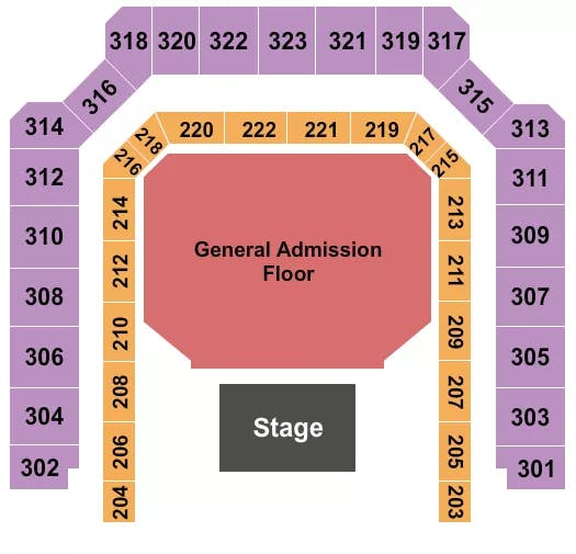  END STAGE GA FLOOR 2 Seating Map Seating Chart