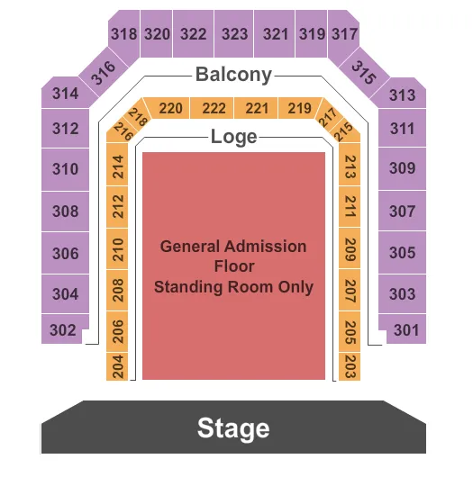  END STAGE GA FLOOR Seating Map Seating Chart