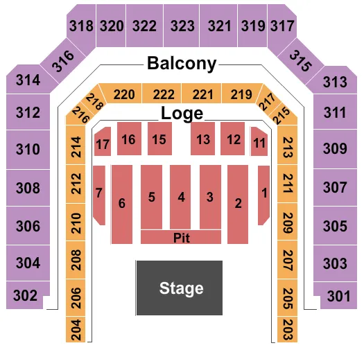  ENDSTAGE PIT Seating Map Seating Chart