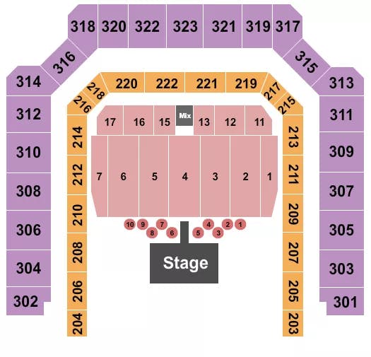  END STAGE TABLES Seating Map Seating Chart