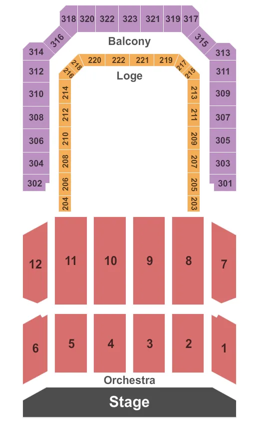  END STAGE Seating Map Seating Chart