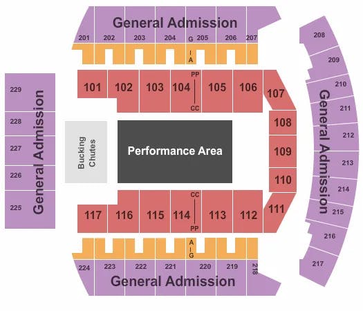  PBR RODEO MAP Seating Map Seating Chart