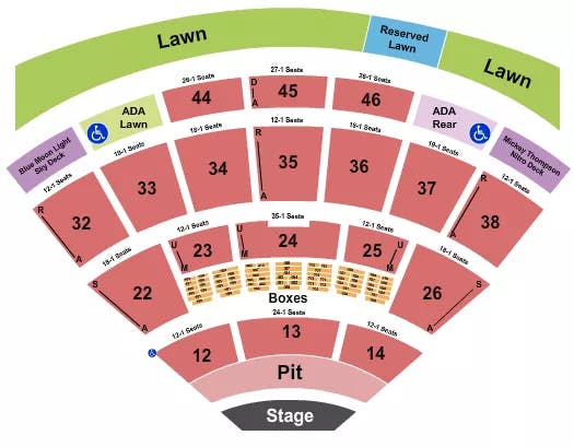  ENDSTAGE GA PIT RSV LAWN Seating Map Seating Chart