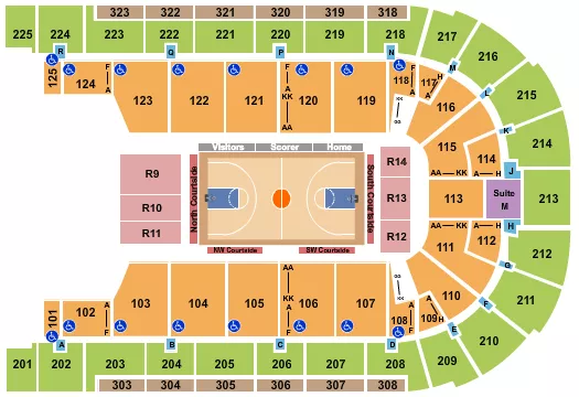 BOARDWALK HALL ARENA BOARDWALK HALL BASKETBALL 2 Seating Map Seating Chart