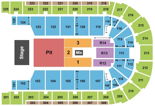 BOARDWALK HALL ARENA BOARDWALK HALL ENDSTAGE PIT Seating Map Seating Chart