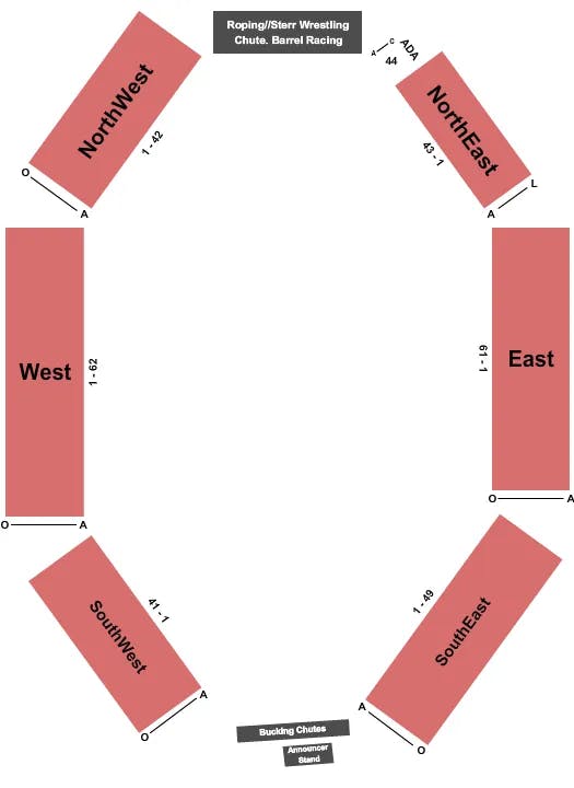  RODEO Seating Map Seating Chart